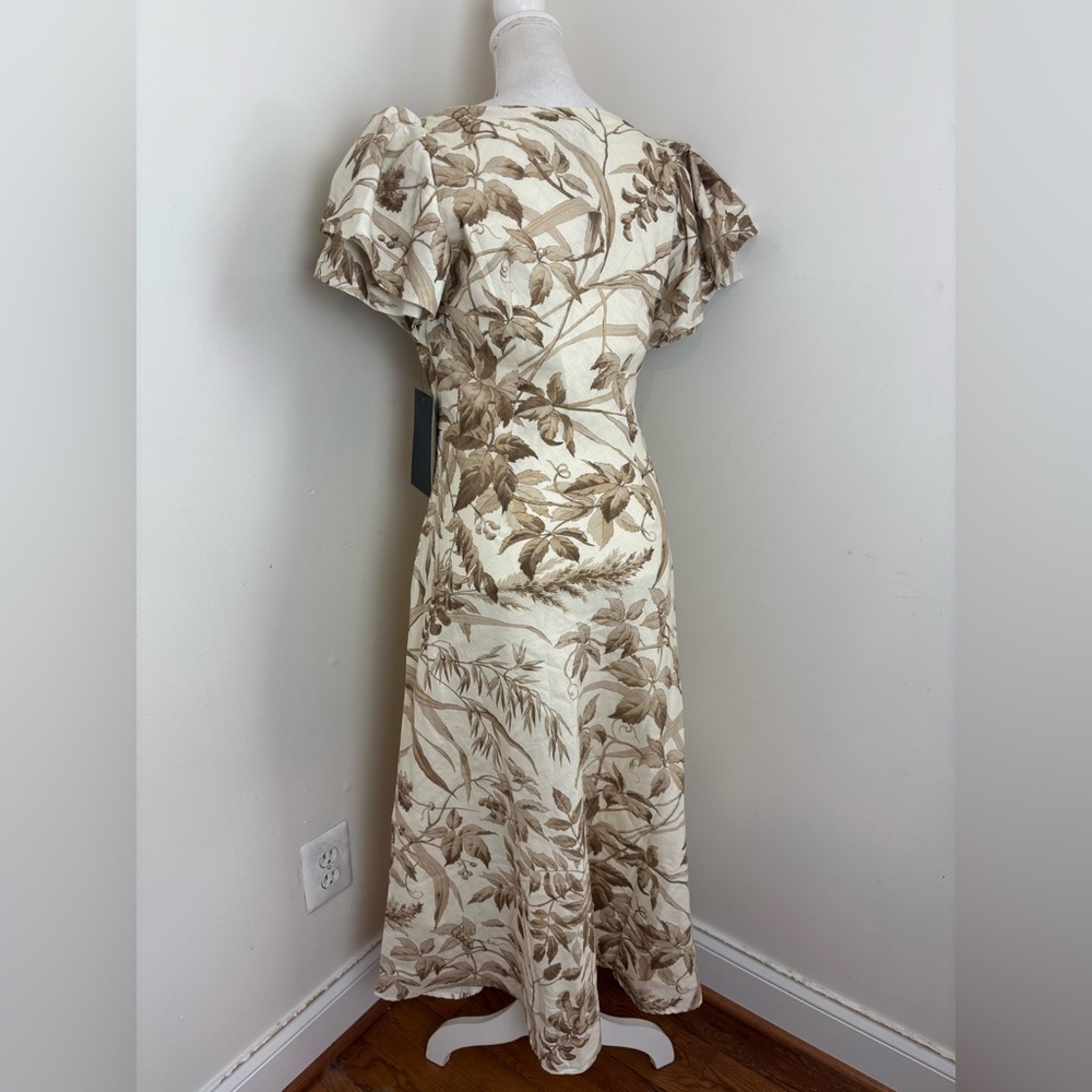 Tuckernuck Dune Breeze Cotton Linen Lily Dress In Cream Botanical Size Large NWT - Picture 5 of 13
